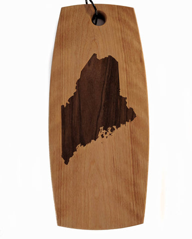 Maine Cheese Board - ME Cutting Board - Birch - Walnut Inlay