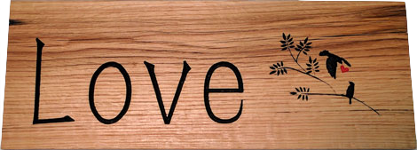 Rustic Wood Sign - Love Birds 2